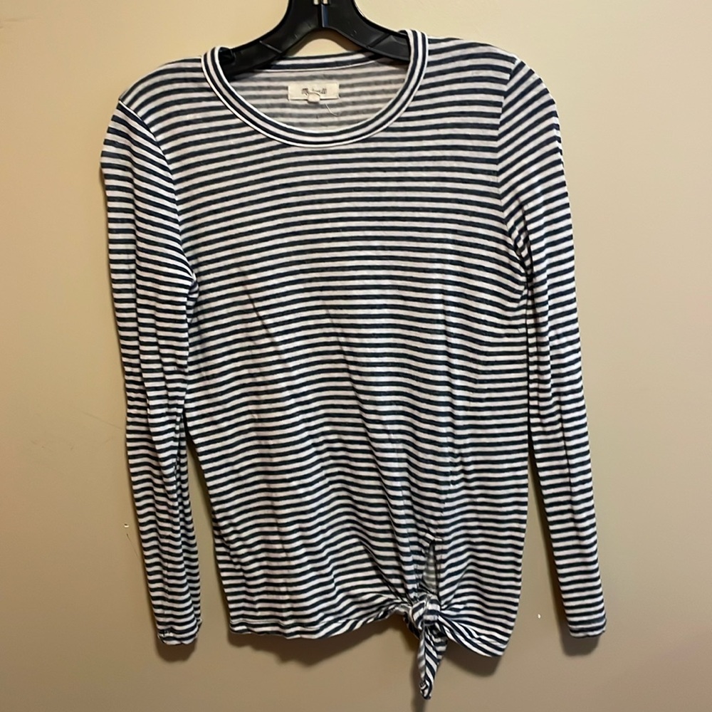 Madewell long sleeve tie front tee